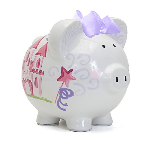 Child to Cherish Ceramic Piggy Bank for Girls, Magic Fairy Castle - color: Magic Fairy Castle