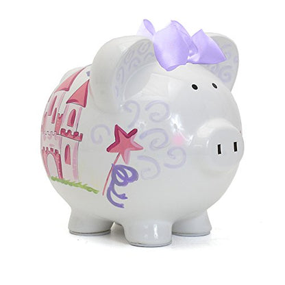 Child to Cherish Ceramic Piggy Bank for Girls, Magic Fairy Castle - color: Magic Fairy Castle