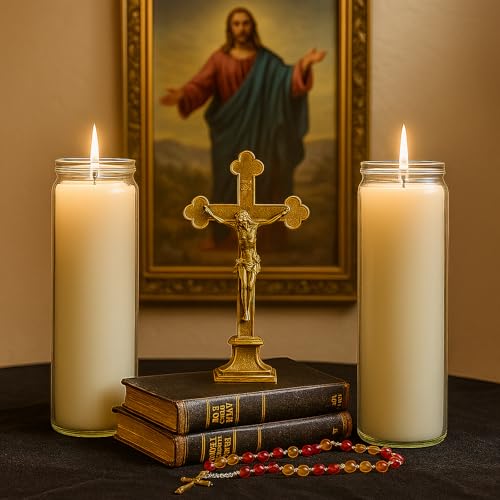12 PCS White Candles in Glass, 2 Inch x 8 Inch Unscented Prayer Candle,Suitable for Various Occasions Such as: Memorials, Religious, Catholicism, Churches, Altars, Vigils, etc.