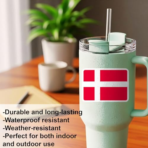 [3pcs] Denmark Flag Sticker Vinyl Waterproof Decal, Denmark Sticker - color: Denmark Flag Sticker
