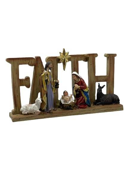 7" Holy Family Faith Tabletop Decor Figuire Sagrada Familia