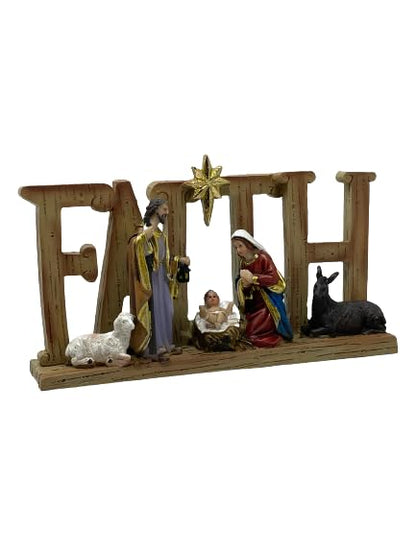 7" Holy Family Faith Tabletop Decor Figuire Sagrada Familia
