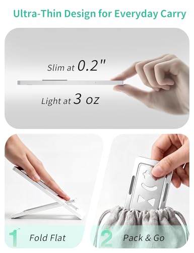 Aoviho Foldable Cell Phone Stand for Desk, Portable Phone Holder,Silver - color: Silver