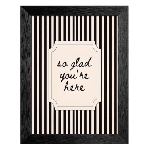 So Glad Here Canvas Wall Art Script Poster 16x20in Black Framed Flat - color: style 03, size: 16"L x 20"W