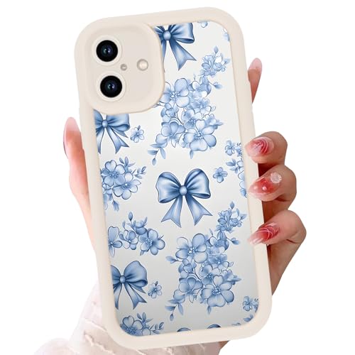 Flower Bow Phone Case for iPhone 16 6,1" Cute Floral Girly Ribbon Bowknot Aesthetic Design Soft TPU Shockproof Protective Phone Cover for Girls Women, Fashion - color: Fashion, size: for iPhone 16