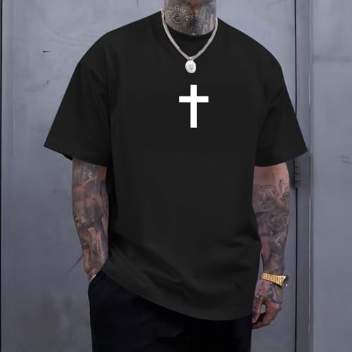 Mens Christian Bible Verse Shirts Dear Person Behind Me T Shirt Religious Jesus Inspirational Cross Graphic Tees - color: Black, size: X-Large