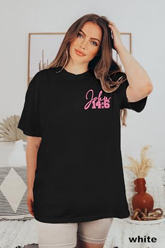 Oversized Christian Shirts Women: Jesus Tshirt Bible Verse Graphic Tee Tops - color: Black-red, size: Medium