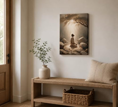 CXKAWM Jesus in Gethsemane Wall Art, Christian Canvas Prints, 12x16in - color: Jesus Prayers Wrapped Canvas, size: 12x16in