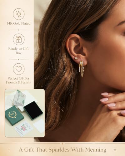 Dangle Earrings for Women Trendy Triple Huggie Hoop Stud Earring - color: G. Chain