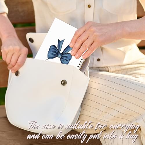 Blue Bow Notebook for Woman, Christain Journal Gifts for Teen Girls, Cute Preppy Spiral Notebook for Bible Note Taking - 5.5×8.3 - A06 - style: Christian Worthy