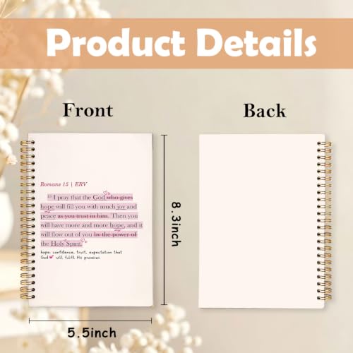 Christian Prayer Bible Spiral Notebook Journal for Women,A5 - color: Bible-Romans 15