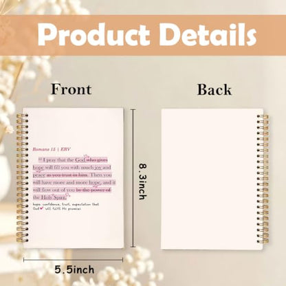 Christian Prayer Bible Spiral Notebook Journal for Women,A5 - color: Bible-Romans 15