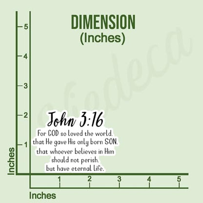 (3Pcs) Loved Christian Sticker Inspirational Quotes Bible Verse John 3:16 Jesus Vinyl Decals for Tumbler Kindles Laptop Water Bottles Books Phone - Size 3x2.2 Inch