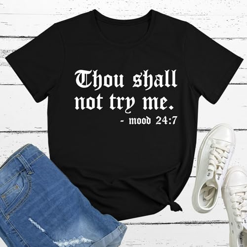 BLACKMYTH Graphic T-Shirts for Women Faith Shirts for Women - color: Black 02, size: Small