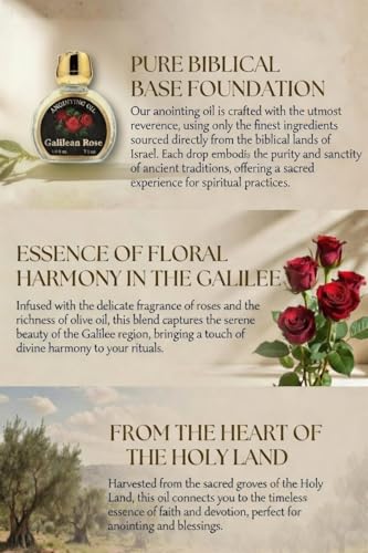 Rose of Galilee Anointing Oil for Prayer & Worship - Biblical Scented Oil for Home Altar & Church - Christian Gift from Holy Land (1/4 fl. oz - 7.5 ml) - color: 1/4 Fl. Oz - 7.5 Ml