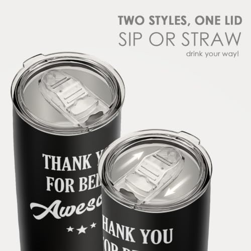 SANDJEST Thank You for Being Awesome Tumbler Gift Set - Birthday, Christmas, Appreciation Inspirational Gifts for Women, Men, Coworkers - 20oz Stainless Steel Insulated Coffee Travel Mug - color: Inspirational 2