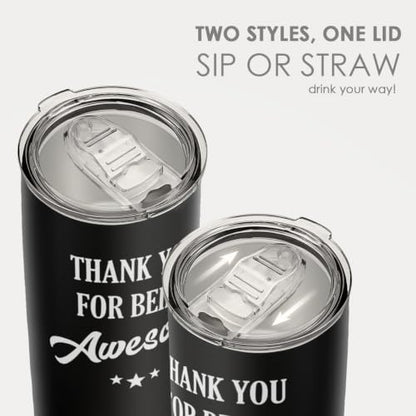 SANDJEST Thank You for Being Awesome Tumbler Gift Set - Birthday, Christmas, Appreciation Inspirational Gifts for Women, Men, Coworkers - 20oz Stainless Steel Insulated Coffee Travel Mug - color: Inspirational 2