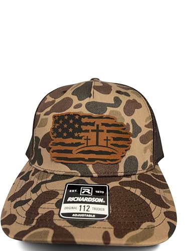 Christian Jesus Cross Hat for Men and Women – God Religious Faith Baseball Cap Trucker Snapback Hat - color: Duck Camo