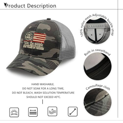 U.S. 250th Anniversary 250 Years Freedoms 1776-2026 Baseball Hats Funny - color: U.s. 250th Anniversary 250 Years Freedoms 1776-20263