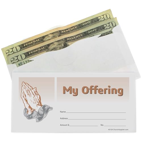 My Offering Praying Hands Envelopes, Package of 200, Every Sunday Pew Envelopes