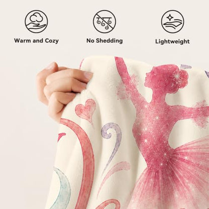 Ballet Dancer Throw Blanket Pink Inspirational Stuff Gifts 60''X80'' - color: Dance, size: 60''x80''