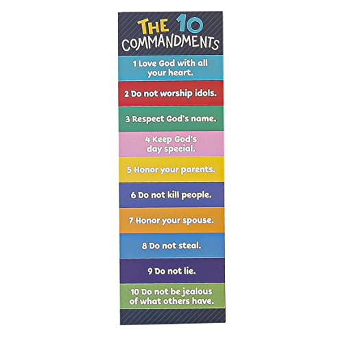 Set of 25 Ten Commandments Bookmarks for Kids | Easy-to-Understand Messages | Perfect for Children's Ministry & Sunday School - style: Ten Commandments