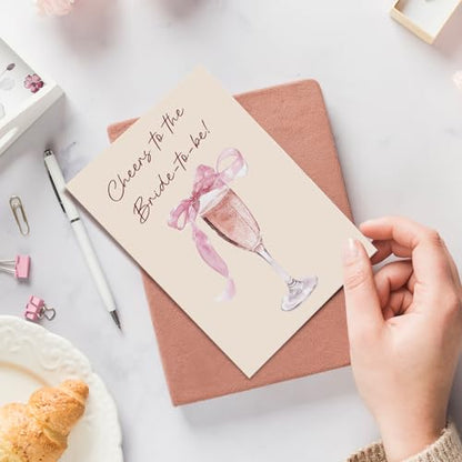 Bridal Shower Card for Bride To Be, Funny Engagement Card for Her, Wedding Congratulations Cards for Friend Family, Cheers To The Bride To Be - color: Bridal Shower Card