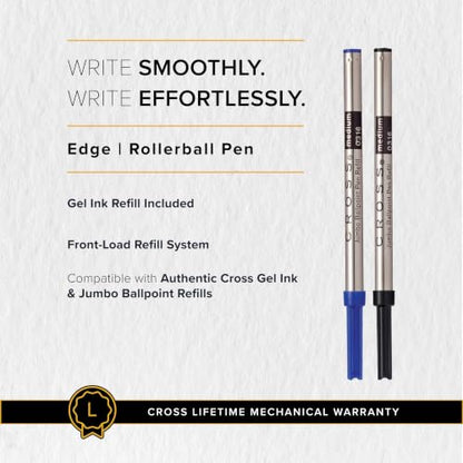 Cross Edge Sonic Titanium Gel Rollerball Pen, Medium Point, Black Ink - color: Titanium Grey