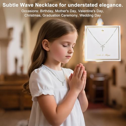 Cross Necklace for Women - Dainty 14K Gold Silver Plated Cross Necklace Choker Jewelry Cute Simple Small Trendy Non Tarnish Waterproof Faith Religious Jewelry Gift for Teenage - style: 05-Cross-Silver