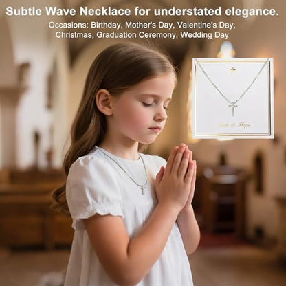 Cross Necklace for Women - Dainty 14K Gold Silver Plated Cross Necklace Choker Jewelry Cute Simple Small Trendy Non Tarnish Waterproof Faith Religious Jewelry Gift for Teenage - style: 05-Cross-Silver