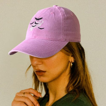 Christmas Embroidered Snapback Baseball Cap for Men Women Cross Adjustable Structured Dad Hat - color: Spooky Pink