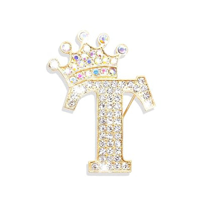 Brooches and Pins for Women A-Z Letter Rhinestone Brooch Pin Jewelry Gifts - color: A3