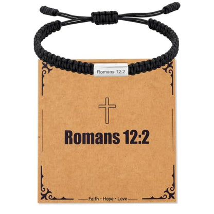Landical Bible Verses Bracelet Christian Gift Teens Men - style: Romans 12:2