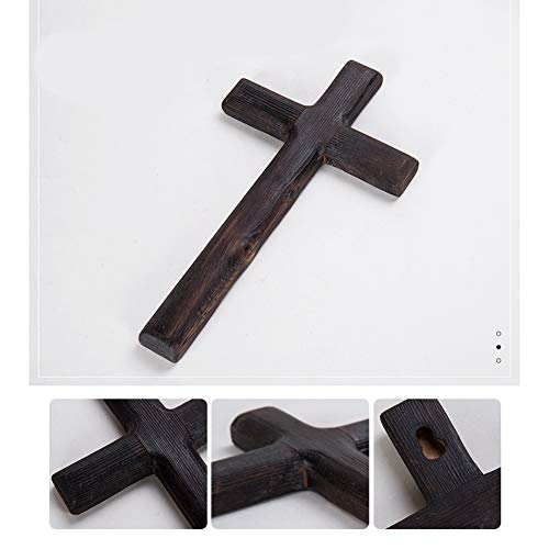Ewer 11 Inch Wall Mounted Jesus Cross Rustic Wooden Cross Wall Decor Solid Wood Black Holy Jesus Cross Home Weddings Party Meditation Gift Decoration