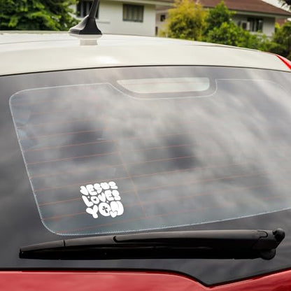 Jesus Loves You Christian Cross Vinyl Decal, Christ Religious Sign for Car Bumper Truck Water Bottles Tumbler RV Vans SUV Window Laptop Jeep Trucks Cars, Inspirational Faith Gift Idea (5.3 x 4.4 in) - style: Jesus Loves You