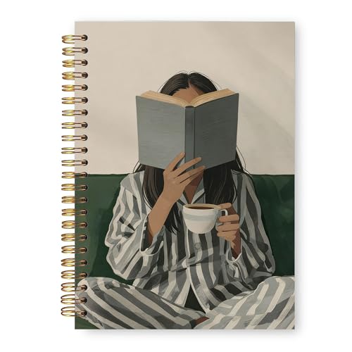 Book Lover Gifts Notebook, Reading Journal for Women Book Lover Reader Librarian, Bookish Bookworm Aesthetic Hardcover Notebook Journal for Work Study 5.5x8.3 in - color: Book Lover