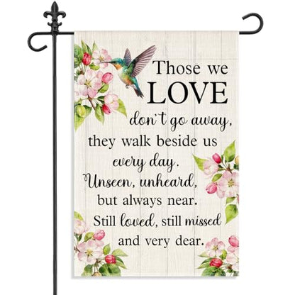 Those We Love Don’t Go Away 12 x 18 Inch Memorial Garden Flag - color: White 3