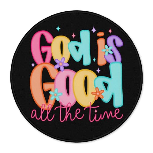 God is Good All The Time Round Gaming Mouse Pad, Colorful Round Mousepads for Desk Home Office Computers Laptop Accessories, Christian Gifts for Women Men, 7.9x7.9 Inch - color: Cute Sloth 23