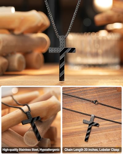 Tarsus Christian Faith Gifts - Cross Necklace for Boys Teens - style: MATTHEW 28:20