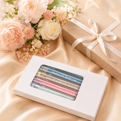 Encouragement Gifts for Women, 6 Pack Floral Bible Verse Ballpoint Pens - color: blue04