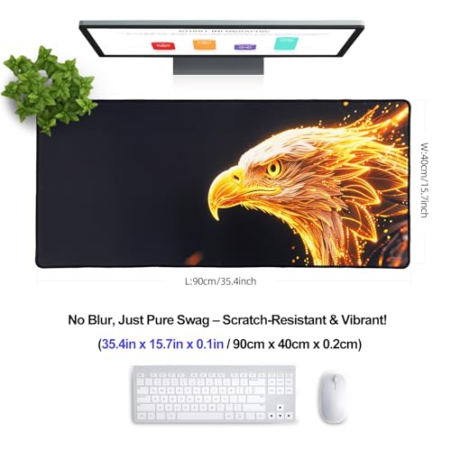 XXL Gaming Mouse Pad 35.4x15.7 Professional Large Mouse Pad & Computer Game Mouse Mat-90x40 Eaglecmh - color: Eaglecmh, size: 35.4L x 15.7W inches
