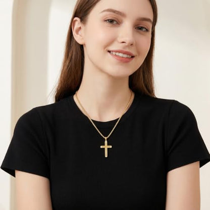 14K Gold Plated Cross Pendant Necklace Christian Jewelry Religious Gift - color: A01-Cross Gold