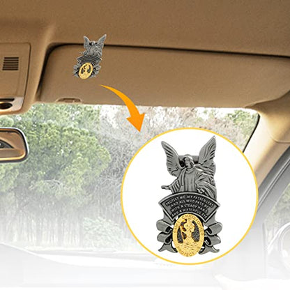 Guardian Angel St Christopher Medal Saint Christopher Car Visor Clip