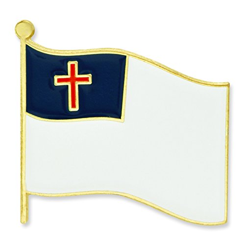 PinMart Christian Flag Religious Enamel Lapel Pin - style: 25 Pack