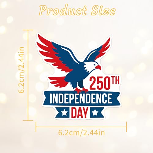 American 250 Stickers, Patriotic Decals for 250th Anniversary Party - color: 250th Anniversary