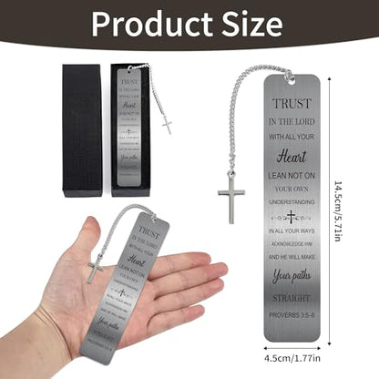 Christian Metal Bible Bookmark, Scripture Page Marker for Bible Study - style: Trust in the Lord