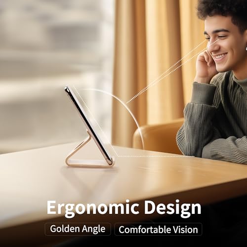 Cell Phone Stand for Desk - Office Wood Portable Desktop Phone Holder for Bed - color: Birch