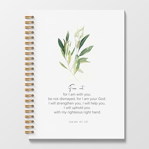 Poecinvi Christian Notebook Journal for Women, Isaiah 41:10 Fear Not Bible Verse Floral Notebook, Prayer Journal Faith Based Gift for Women, Spiral Notebook 5.5x8.3 Inch - color: Isaiah 41:10