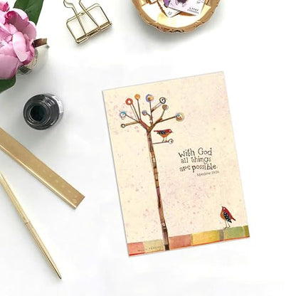 Tree Birds Encouragement Card, 5 x 7 Inches, 1 Count - color: With God - Tree And Birds