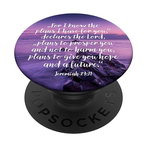 Bible Verse Jeremiah 29 11 Religious Gift Faith Christian PopSockets Adhesive PopGrip - style: Adhesive PopGrip